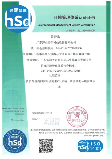 environmental management system certification certificate